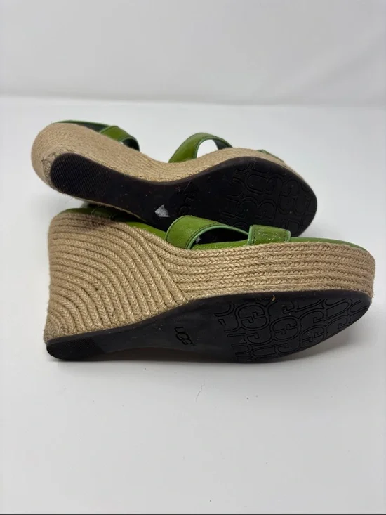 Ugg Green Wedge Sandals with Braided Platform 8 - Picture 5 of 7